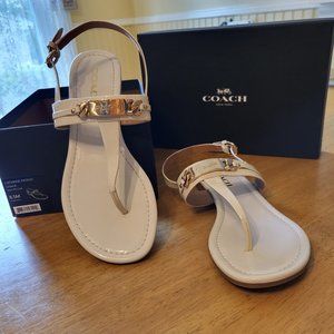 Caterine Patent Chalk Coach Sandals - Size 8.5M